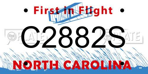 C2882S North Carolina License Plate