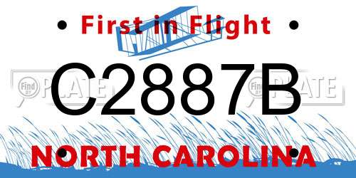 C2887B North Carolina License Plate
