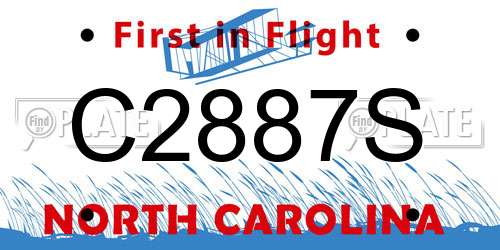C2887S North Carolina License Plate