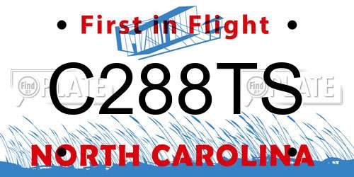 C288TS North Carolina License Plate