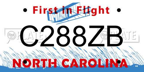 C288ZB North Carolina License Plate