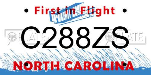 C288ZS North Carolina License Plate