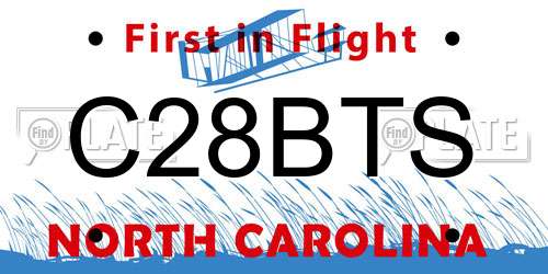 C28BTS North Carolina License Plate