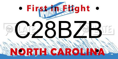 C28BZB North Carolina License Plate