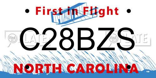 C28BZS North Carolina License Plate