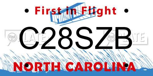 C28SZB North Carolina License Plate