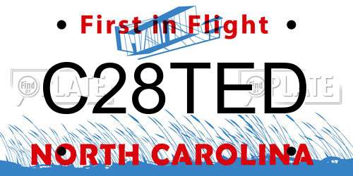 C28TED North Carolina License Plate