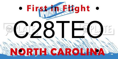 C28TEO North Carolina License Plate