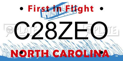 C28ZEO North Carolina License Plate