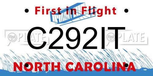 C292IT North Carolina License Plate