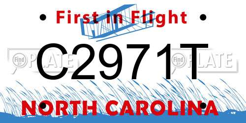 C2971T North Carolina License Plate
