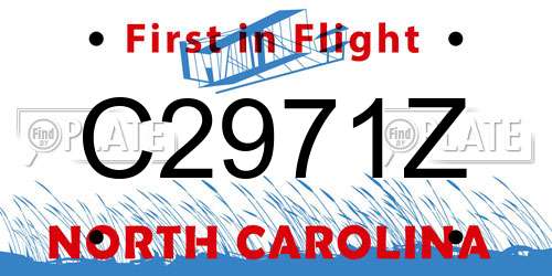C2971Z North Carolina License Plate