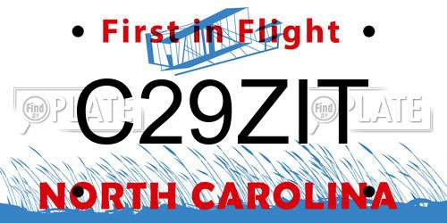 C29ZIT North Carolina License Plate