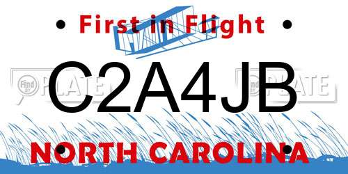 C2A4JB North Carolina License Plate