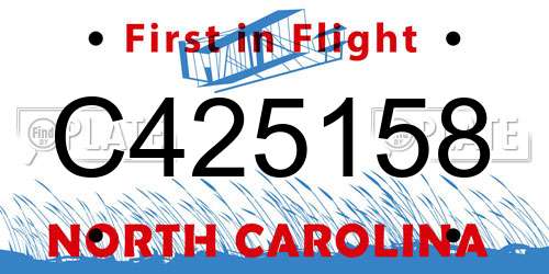 C425158 North Carolina License Plate