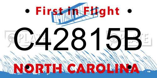 C42815B North Carolina License Plate
