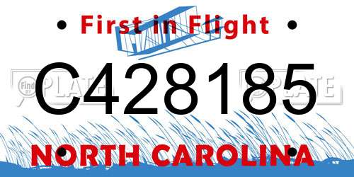 C428185 North Carolina License Plate