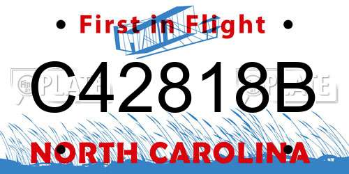 C42818B North Carolina License Plate