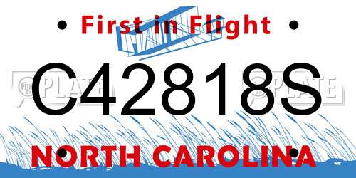 C42818S North Carolina License Plate
