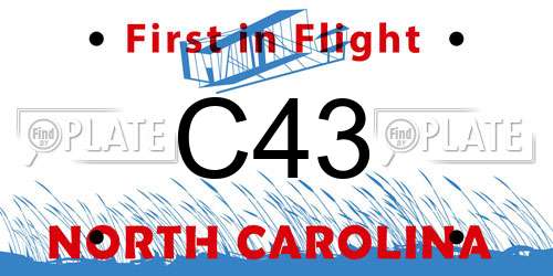 C43 North Carolina License Plate