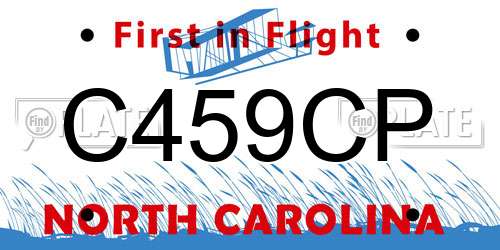 C459CP North Carolina License Plate