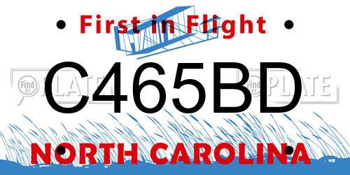 C465BD North Carolina License Plate