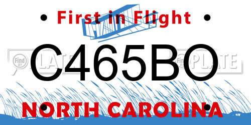 C465BO North Carolina License Plate