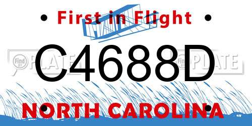 C4688D North Carolina License Plate