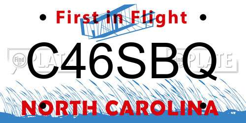 C46SBQ North Carolina License Plate