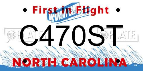 C470ST North Carolina License Plate