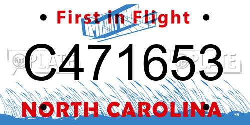 C471653 North Carolina License Plate