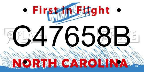 C47658B North Carolina License Plate