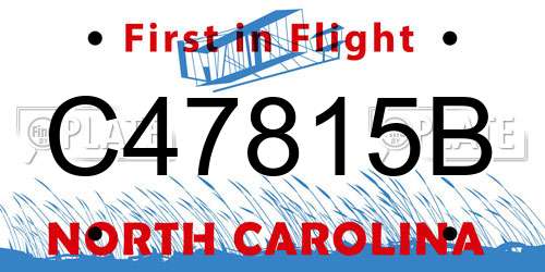 C47815B North Carolina License Plate