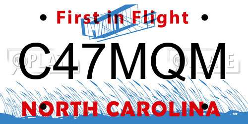 C47MQM North Carolina License Plate