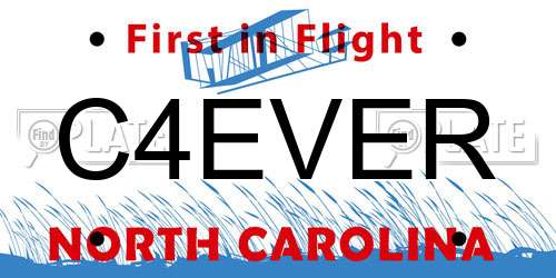 C4EVER North Carolina License Plate