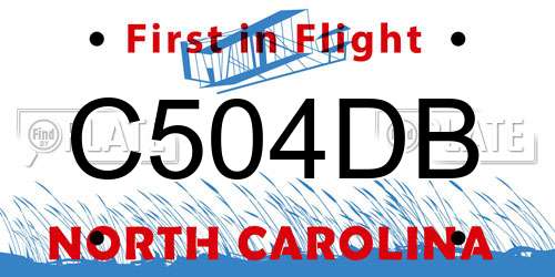 C504DB North Carolina License Plate