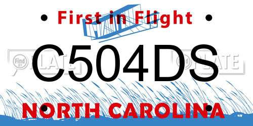 C504DS North Carolina License Plate