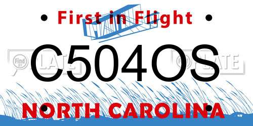 C504OS North Carolina License Plate