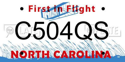 C504QS North Carolina License Plate