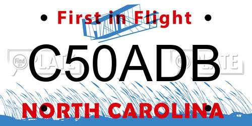 C50ADB North Carolina License Plate