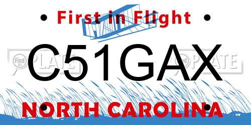 C51GAX North Carolina License Plate