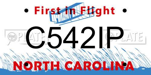 C542IP North Carolina License Plate