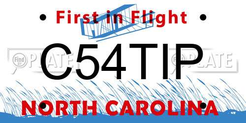 C54TIP North Carolina License Plate