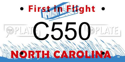 C550 North Carolina License Plate