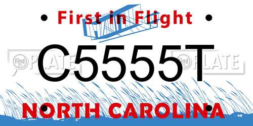 C5555T North Carolina License Plate