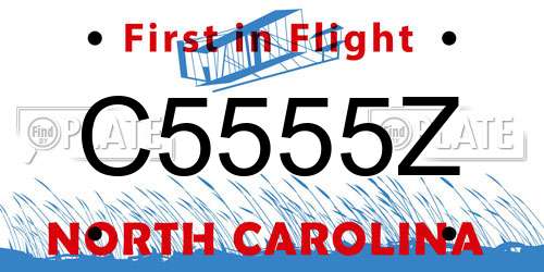 C5555Z North Carolina License Plate