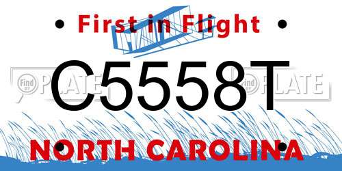 C5558T North Carolina License Plate