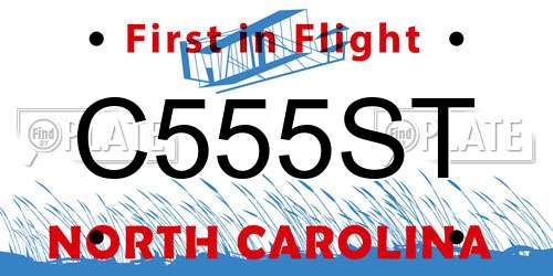 C555ST North Carolina License Plate