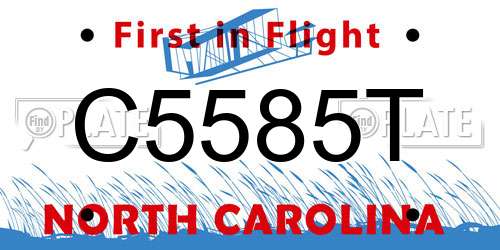C5585T North Carolina License Plate