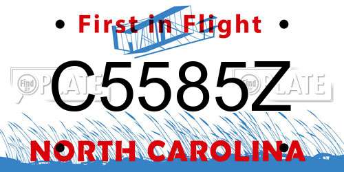 C5585Z North Carolina License Plate